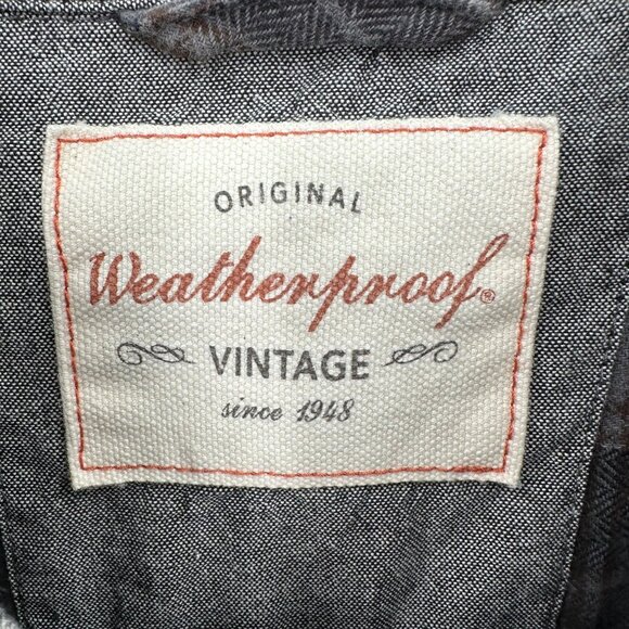 Weatherproof Vintage Mens Gray/Brown Plaid Button-Down Long Sleeve Shirt Size L - Picture 5 of 10